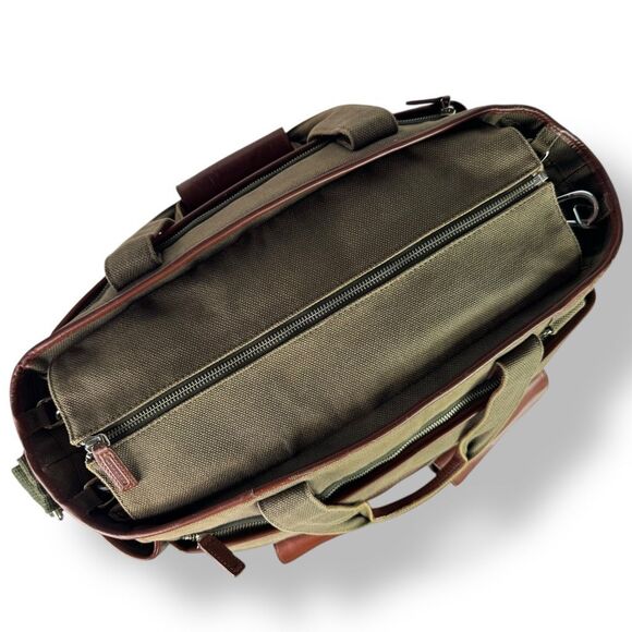 Levenger Vintage 90s Adventurer Brief Heavy Duty Canvas Leather Travel Bag 20” - Picture 5 of 16